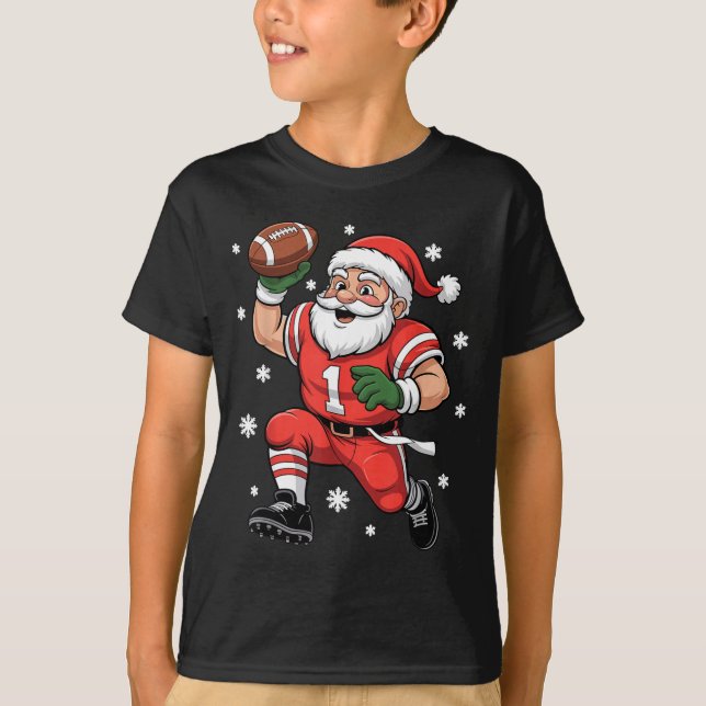 Camiseta Football Santa Claus Lineman Christmas Quarterback (Anverso)
