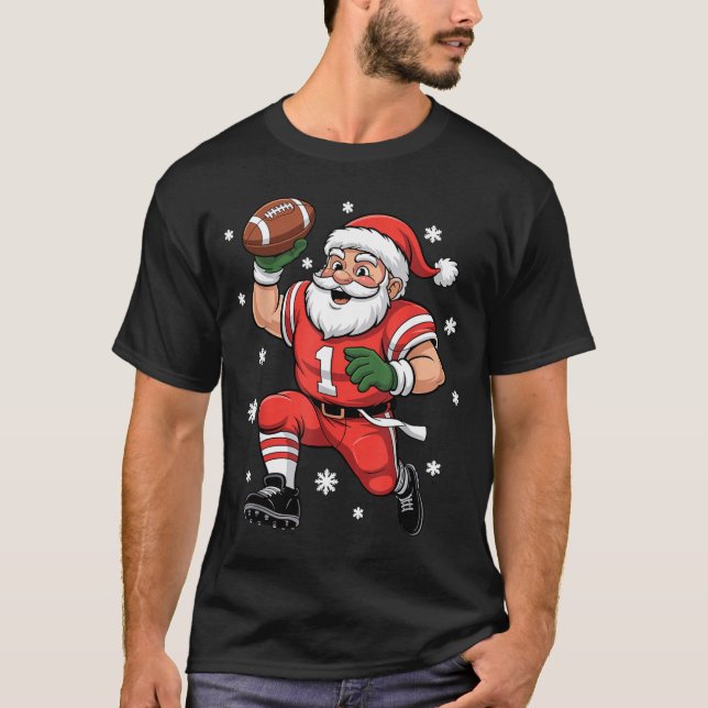 Camiseta Football Santa Claus Lineman Christmas Quarterback (Anverso)