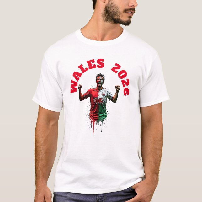 Camiseta Football Soccer Goal Celebration Wales Flag 2026 (Anverso)