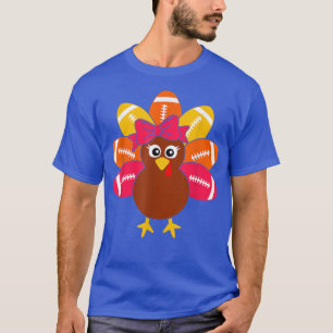 Camiseta Football Turkey Balls Thanksgiving Girls Kids Wom