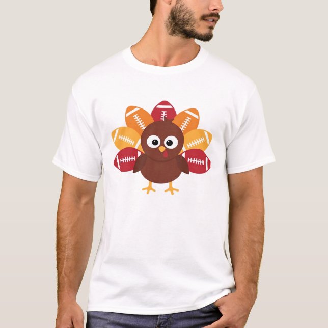 Camiseta Football Turkey Funny Thanksgiving Oversized T-Shi (Anverso)