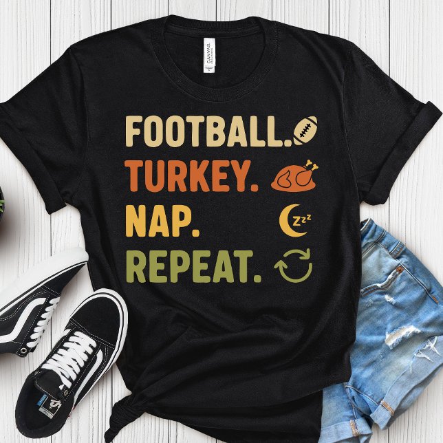 Camiseta Football. Turkey. Nap. Repeat - Funny Thanksgiving (Subido por el creador)