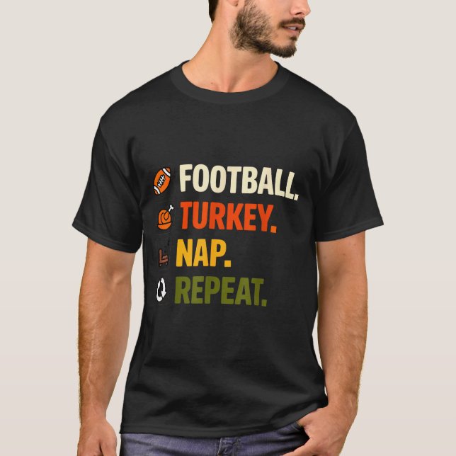 Camiseta Football Turkey Thanksgiving For Kids Boys Men  (Anverso)