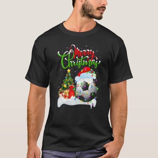 Camiseta Football  Xmas Decorations Santa Football Christma (Anverso)