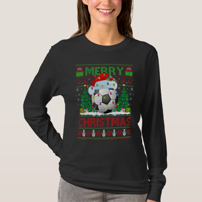Camiseta Football   Xmas Tree Ugly Santa Football Christmas (Anverso)