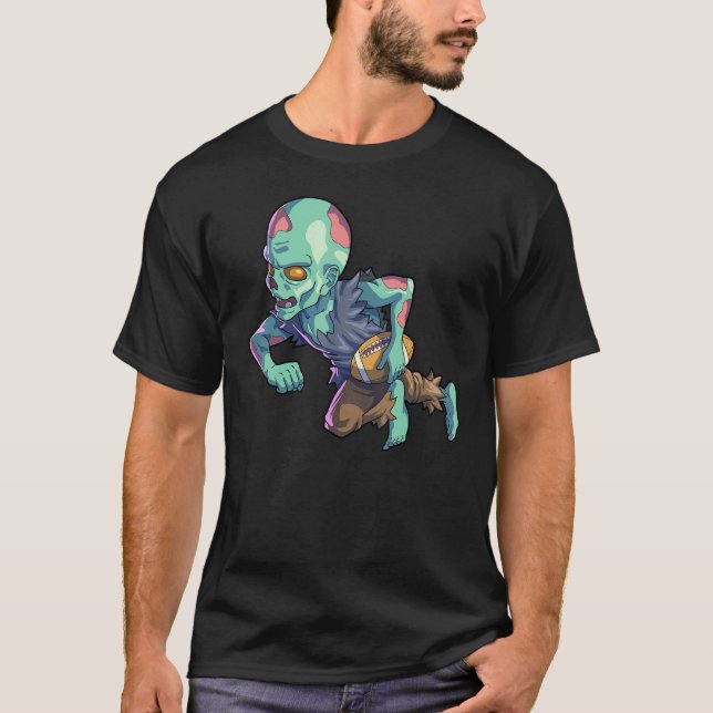 Camiseta Football Zombie Halloween Men Boys Football Hallow (Anverso)