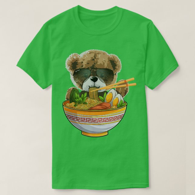 Camiseta For Bear Lover & Japanese Food, Cute Kawaii Ramen  (Diseño del anverso)