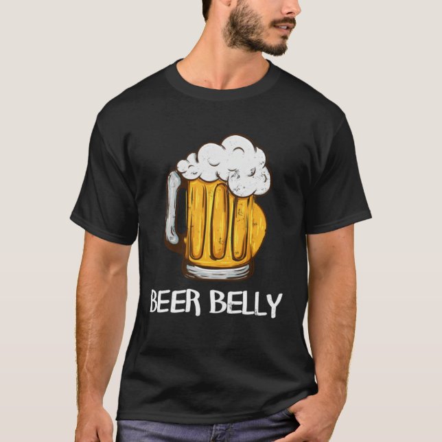Camiseta for Beer Drinkers  BEER BELLY Joke Pun Graphic (Anverso)