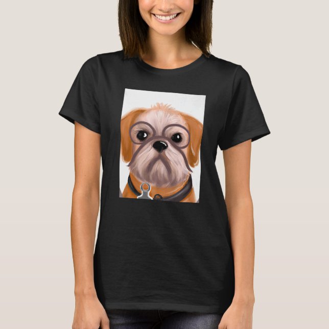 Camiseta For Cute Dog Puppie Fan In Dog Style  1 (Anverso)