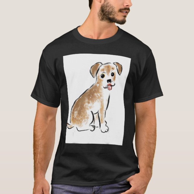 Camiseta For Cute Dog Puppie Fan In Dog Style 1 (Anverso)