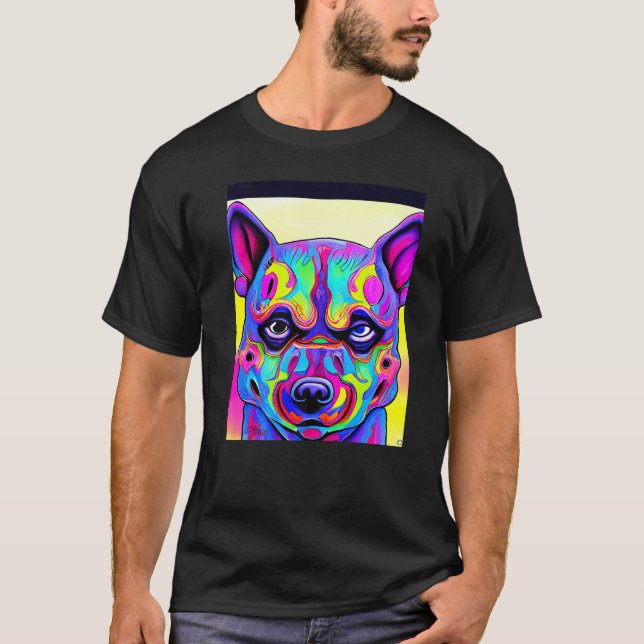 Camiseta For Cute Dog Puppie Fan In Dog Style  1 (Anverso)