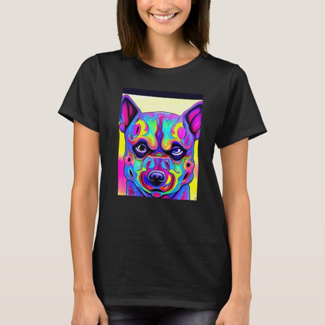 Camiseta For Cute Dog Puppie Fan In Dog Style  1 (Anverso)