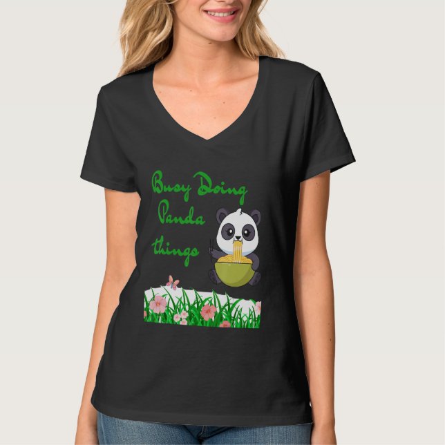 Camiseta for eater boy men and women .Lovely panda in the z (Anverso)