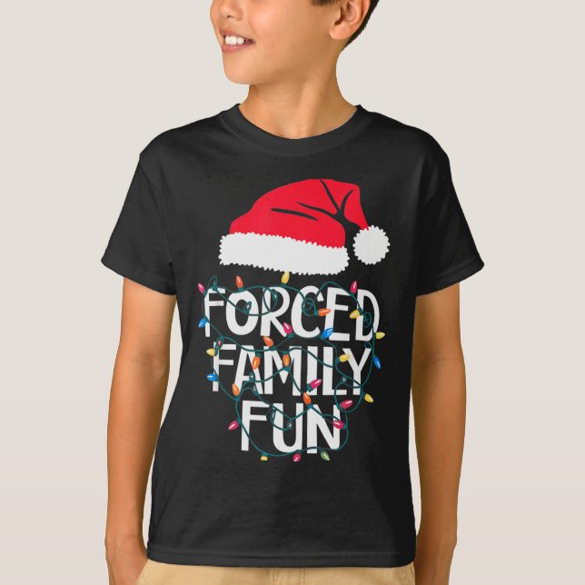 Camiseta Forced Family Fun Sarcastic Christmas Funny Men Wo (Anverso)