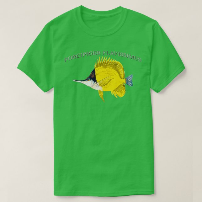 Camiseta Forcipiger flavissimus Amarillo Longnose Butterfly (Diseño del anverso)