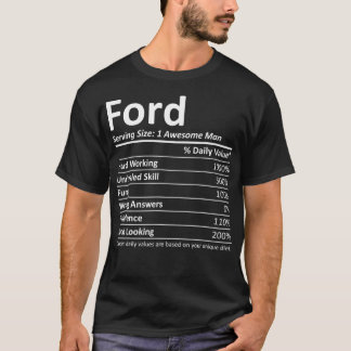 Camiseta FORD Nutrición Graciosa Cumpleaños Nombre Personal