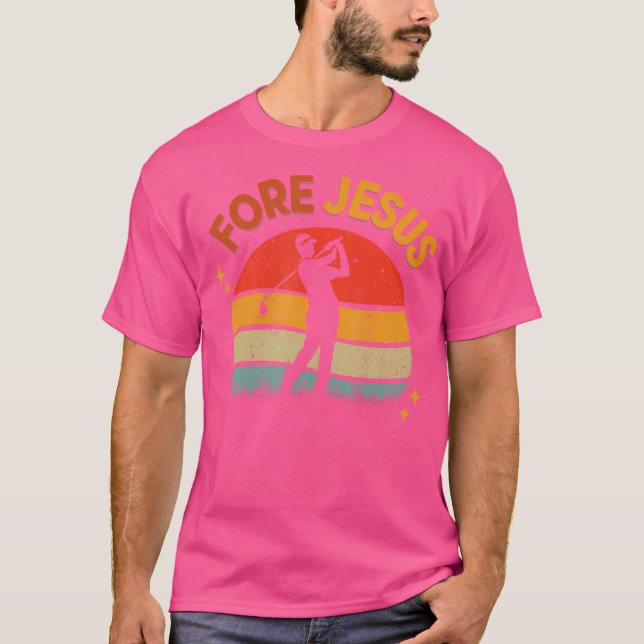 Camiseta Fore Jesus Christian Golf Retro 70 Golf Religioso (Anverso)