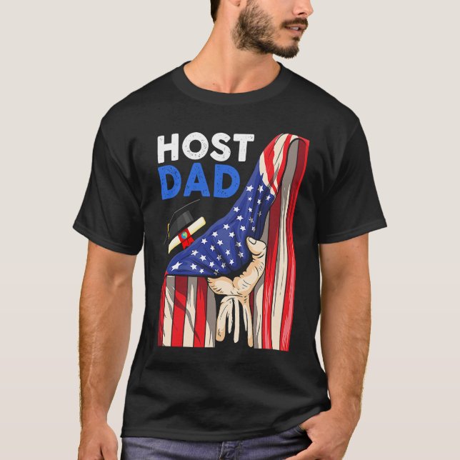 Camiseta Foreign Host Family Dad Flag Hand Exchange Student (Anverso)