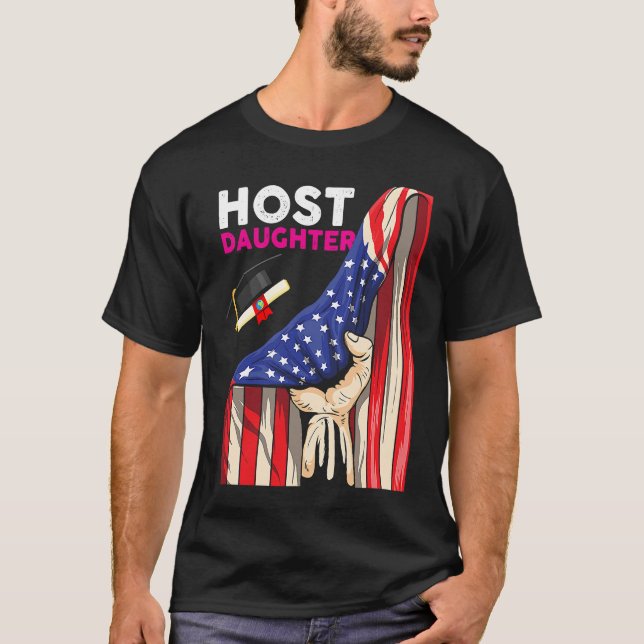 Camiseta Foreign Host Family Daughter Flag Hand Exchange St (Anverso)