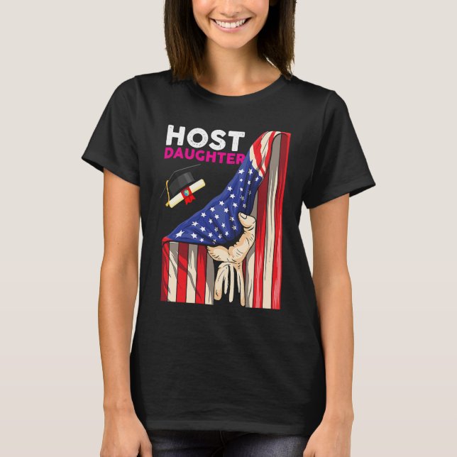 Camiseta Foreign Host Family Daughter Flag Hand Exchange St (Anverso)