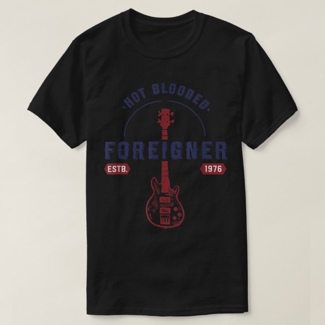 Camiseta Foreigner Hot Blooded Guitar Officially Licensed  (Diseño del anverso)