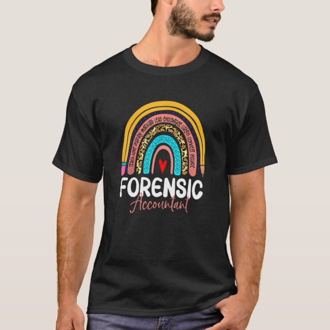 Camiseta Forensic Accountant Leopard Rainbow Accounting Bac (Anverso)