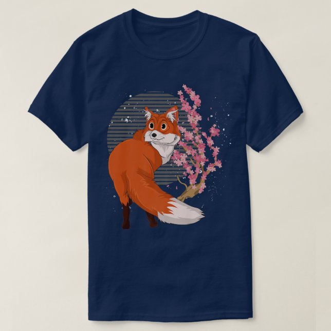 Camiseta Forest Animal Lover Sakura Cute Cherry Blossom Fo  (Diseño del anverso)