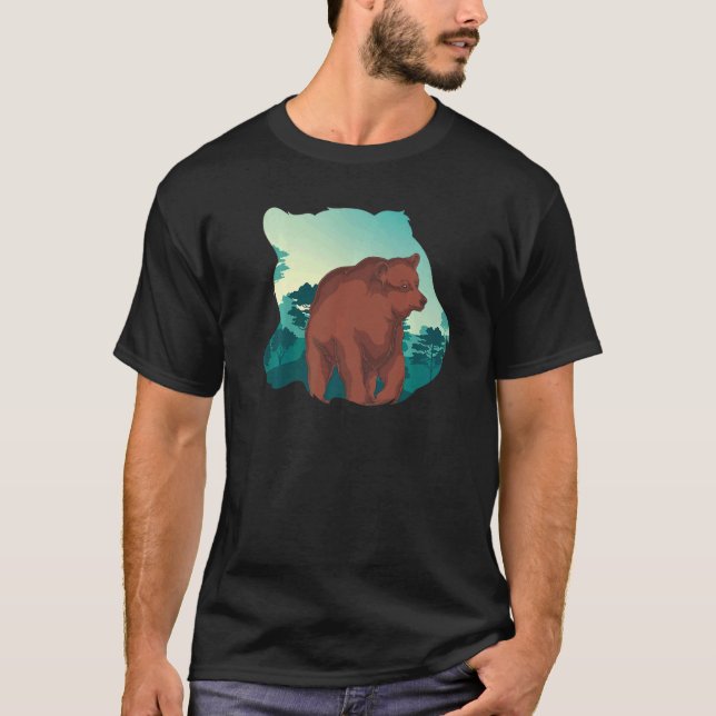 Camiseta Forest Trees Nature Animal  Outdoor Grizzly Bear (Anverso)
