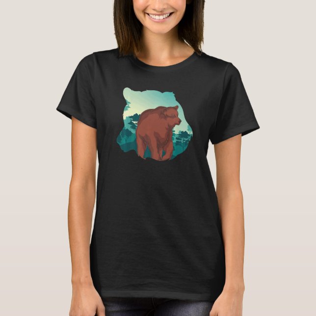 Camiseta Forest Trees Nature Animal  Outdoor Grizzly Bear (Anverso)