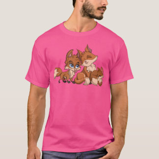 Camiseta Forestal Lover Cute Foxes Familia Wildlife Fox