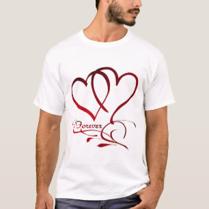 Camiseta Forever Hearts Red on White