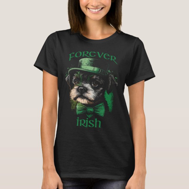 Camiseta Forever Irish  Saint Paddy's Dog  Graphic (Anverso)