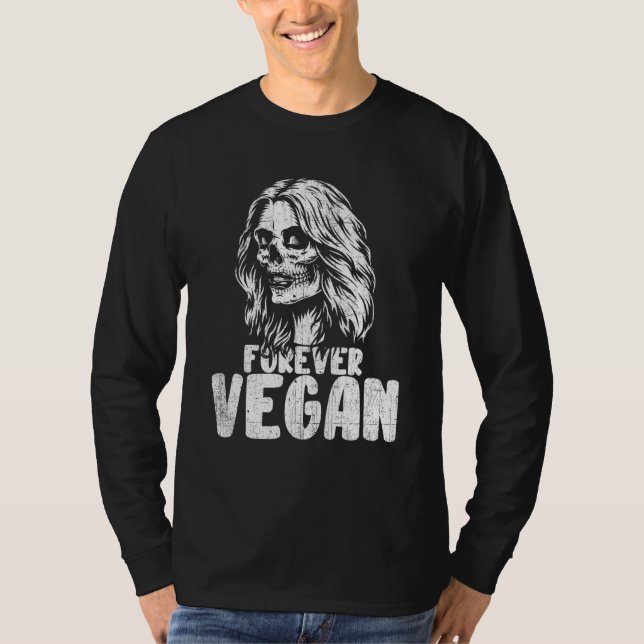 Camiseta Forever Vegan Guay Sugar Skull Novedad vegetariana (Anverso)