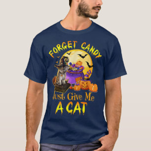 Camiseta Forget Candy Just Give Me A Cat, Spooky Night Hall
