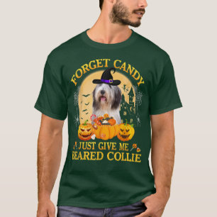 Camiseta Forget Candy Just Give Me Beared Collie Pumpkin Ha