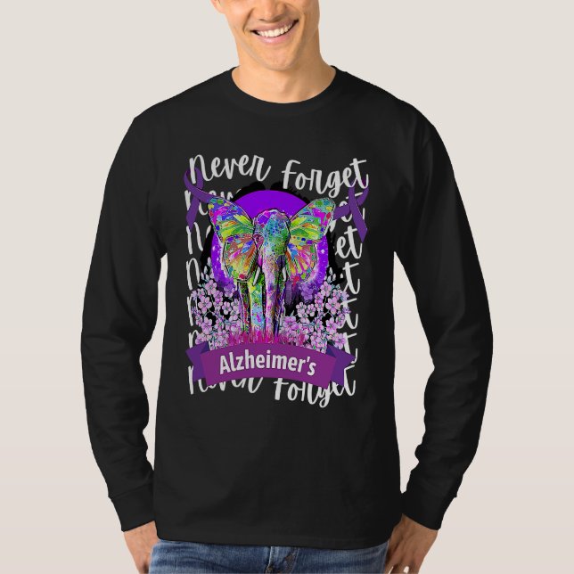 Camiseta Forget me not Alzheimer's Awareness Elephant Purpl (Anverso)
