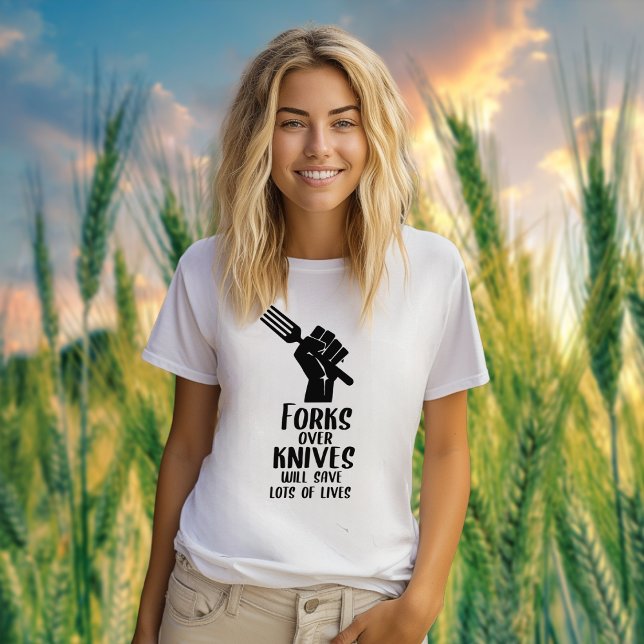 Camiseta Forjadas sobre cuchillos, activismo vegano (Subido por el creador)