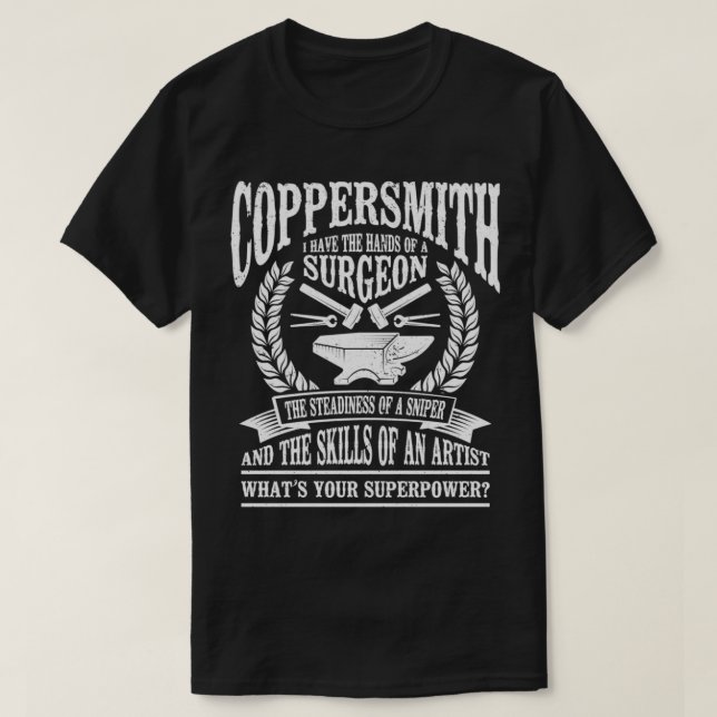 Camiseta Forjando el herrero del metal Coppersmith (Diseño del anverso)