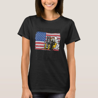 Camiseta Forklif certificado de alambre de bandera estadoun