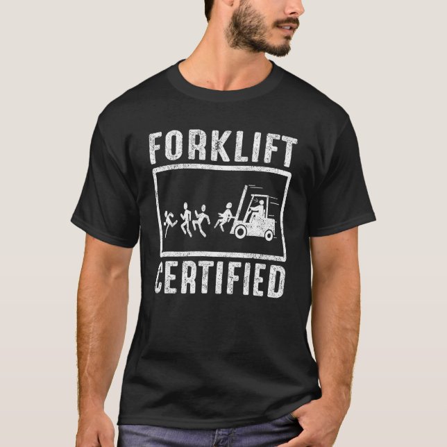 Camiseta Forklift Certified Forklift Operator Fork Driver v (Anverso)