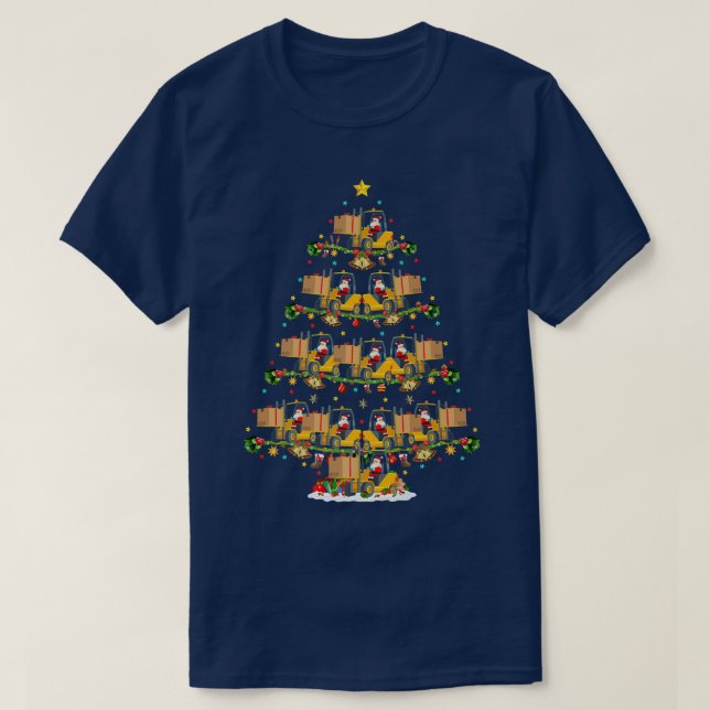 Camiseta Forklift Lover Xmas Coincidiendo Santa Forklift Ch (Diseño del anverso)