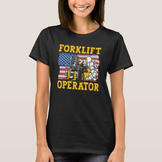 Camiseta Forklift Operator US Flag (Anverso)