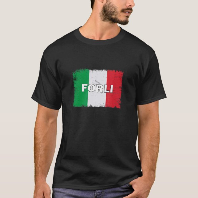 Camiseta Forli Italia Ciudad con bandera italiana (Anverso)