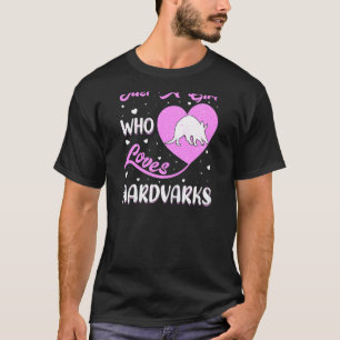 Camiseta Forma cardíaca Aardvark Sólo Un Chica Que Ama Aard