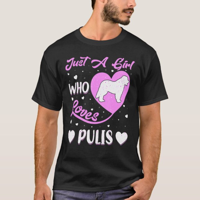 Camiseta Forma cardíaca Perro Puli Un Chica Que Ama A Pulis (Anverso)