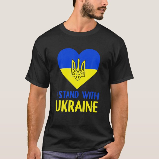 Camiseta Forma de amor con bandera ucraniana (Anverso)