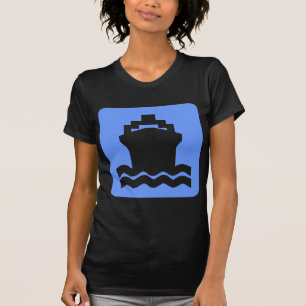 Camiseta Forma de barco - Azul bebé