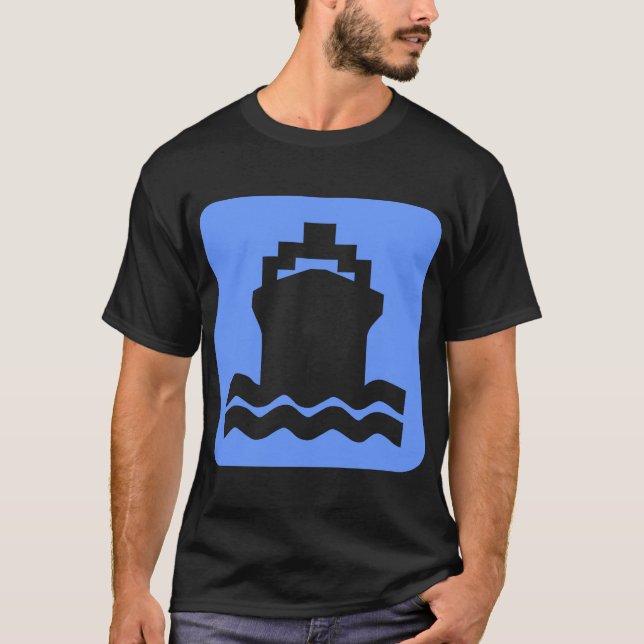 Camiseta Forma de barco - Azul bebé (Anverso)