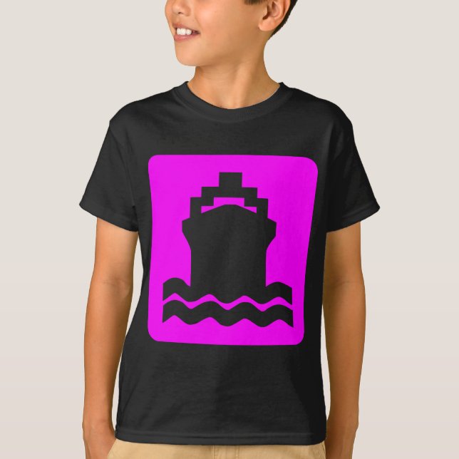 Camiseta Forma de barco - Magenta (Anverso)