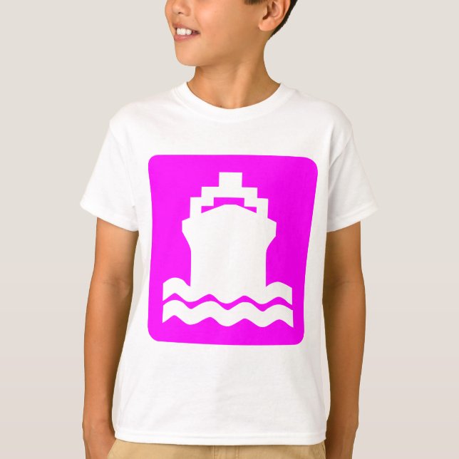 Camiseta Forma de barco - Magenta (Anverso)